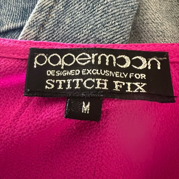 Papermoon Fuchsia Button Front Blouse - M - Picture 7 of 7
